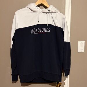 Jack & Jones Navy and White Hoodie